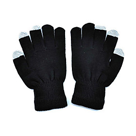 Nero unisex Guanti per Schermi tattili Knit