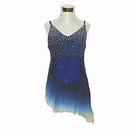 Girl's Silk Tassel Figure Skating Dress (Blue)