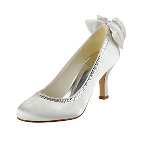 Satin Stiletto Heel Pumps With Bowknot / Sequin Wedding Shoes (More Colors)