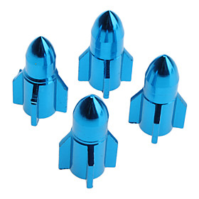 Rocket Style Tire Valves Decration Cap for Car (Assorted Color,4-Piece)