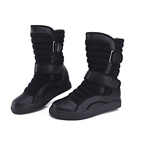 YiJie-Newest Women's Fashion Black Warm Mid-Calf Boots