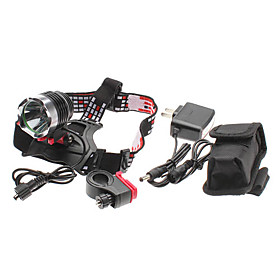 ANOWL Zoom 3-Mode Cree XM-L T6 LED Rechargeable Headlamp Set with Mounting Bracket (10w, 1000LM)