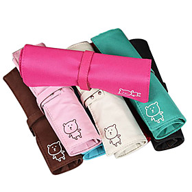 Textile Bear Shaped Pen Bag(Random Color)