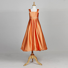 Sweet Sleeveless Satin Wedding/Evening Flower Girl Dress