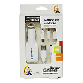 Car Charger for Mobile Phone (Samsung,HTC,Motorola,Nokia) DC12/24V to DC5V