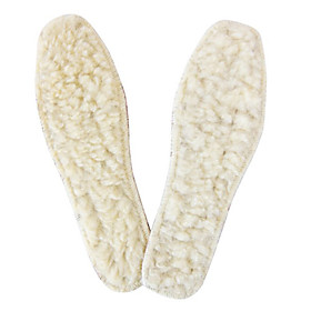 White Warm Wool and Leather Shoe Pads (1 Pair,Unisex)