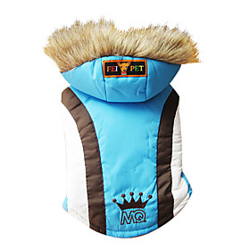Fashionable Crown Pattern Warm Polyester Cotton Coat for Dogs Cats (XS-XXXL)