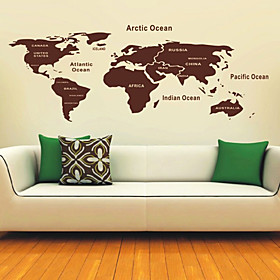 Map of the World Wall Stickers