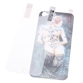 3D Effect Tattoo Girl Pattern Back and Front Protector Sticker for iPhone 5