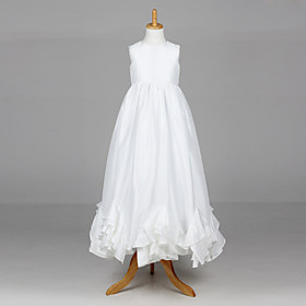 Beautiful Sleeveless Satin Wedding/Evening Flower Girl Dress