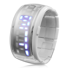 Bracelet Design Future Blue LED Wrist Watch - White