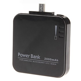 ZHIIDA Mobile Power Bank for Digital Device (Black, 2000 mAh)