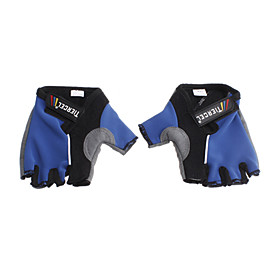 Black Blue Nylon Comfortable Short-finger Gloves for Cycling