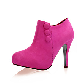 Suede Upper  Stiletto Heel Ankle Boots With Button Party/ Evening Shoes More Colors Available