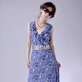 Women's Basic Cut Out Leather Waist Belt(Fit Waist:100CM)