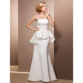 Trumpet/Mermaid Strapless Floor-length Satin Wedding Dress