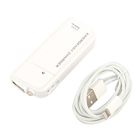 2 AA Emergency Charger Power Bank with LED Light and Lightning Cable for iPhone 5 and iPods