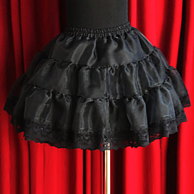 Short Cotton and Organza Casual Lolita Skirt with Pumpkin Shorts(2 Colors)