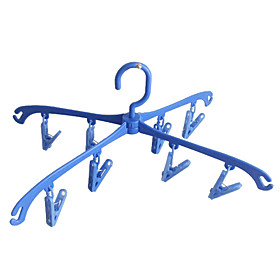 Portable Cross Plastic Clothes and Sock Hanger with Clamp for Travel(5-Piece/Set)