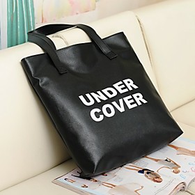 BLACK CAT Korean Style Large Capacity PU Leather Tote Bag