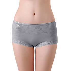 XZYD Gray High-waist Jacquard Lace Panties