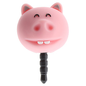 Cute Pig Style 3.5mm Earphone Jack Anti-Dust Kit for iPhone and Others