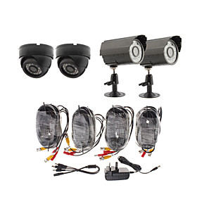 Day/Night Security Camera 4 Pack(2 Waterproof Outdoor Cameras   2 Indoor Cameras)