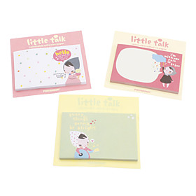 Lovely Girl Pattern 50 Sheets Removable Adhesive Paper (Random Color)