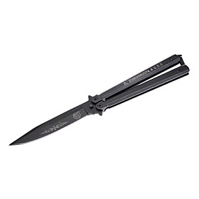 YINXIANG Black Stainless Steel Butterfly Folded Knife