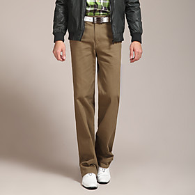 FUNSUNG Men's Classic Cotton Khaki Straight Slim Fit Pants