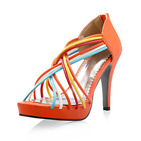 Leatherette Upper Stiletto Heel Gladiator Sandals More Colors Available
