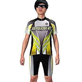 INBIKE Series 100%Ployester Material Short Sleeve Summer Man Cycling Jersey Suit with Silicone Pad QG024