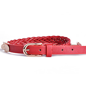 Women's Casual Candy COLor Pin Buckle Woven Belt