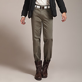 FUNSUNG Men's Business Casual Slim Cotton Pants