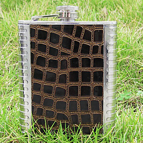 Small Outdoor Stainless Steel Portable Flagon (7 oz.Brown)