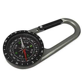 Thicken Multi-function Wearable Metal Hanging Buckle with Compass(Small Size,Random Color)