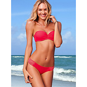 Women's Lovely Cut Out Tie Sexy Red Swimwear