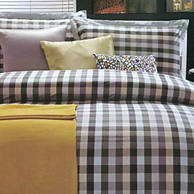 Bordeaux Plaid Twin / Queen / King 3-Piece Duvet Cover Set