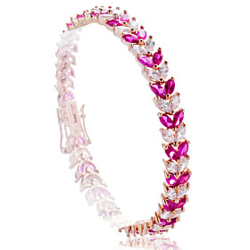 Fashion Alloy Plating 23K Gold With Cubic Zirconia Women's Bracelet(More Colors)
