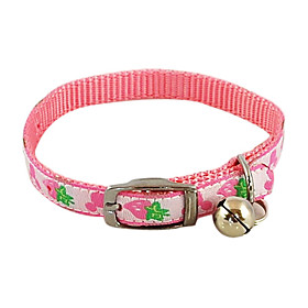 Strawberry Pattern Imitation Leather Button Collar with Little Bell for Dogs (Assorted Color)
