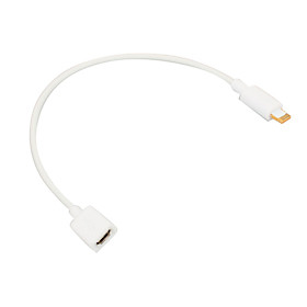 Micro USB Female to 8 Pin Lightning Male Sync and Charge Cable for iPhone 5 and iPad mini (White,22C