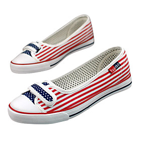 Navy Stripe Pattern Canvas Women'S Shoes(Assorted Sizes and Colors)