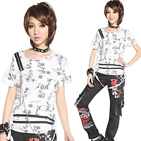 Short Sleeve Pentacle Pattern Cotton Punk Lolita T-shirt(2 Colors)