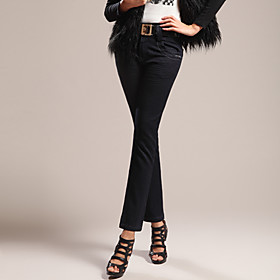 FUNSUNG Women's Solid Color Skinny Jeans Pants