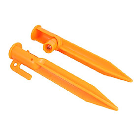 Yellow Plastic Straight Nail for Camping with LED Light(4 PCS/Pack)