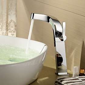 Sprinkle by Lightinthebox - Single Handle Solid Brass Chrome Finish Centerset Bathroom Sink Faucet(Tall)