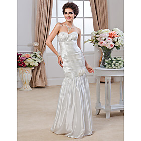 Trumpet/Mermaid Sweetheart Floor-length Stretch Satin Wedding Dress