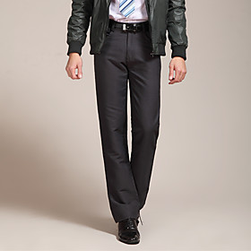 FUNSUNG Men's Business Casual Black Straight Pants