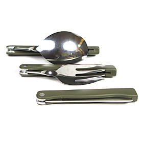 Portable Outdoor Stainless Plastic Camping Combination Cutlery