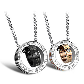 Simple Stainless Steel Lovers' Necklace